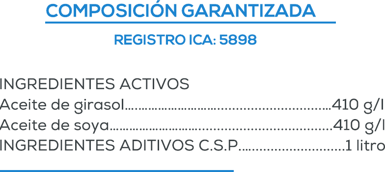Composición garantizada de Capsulagro